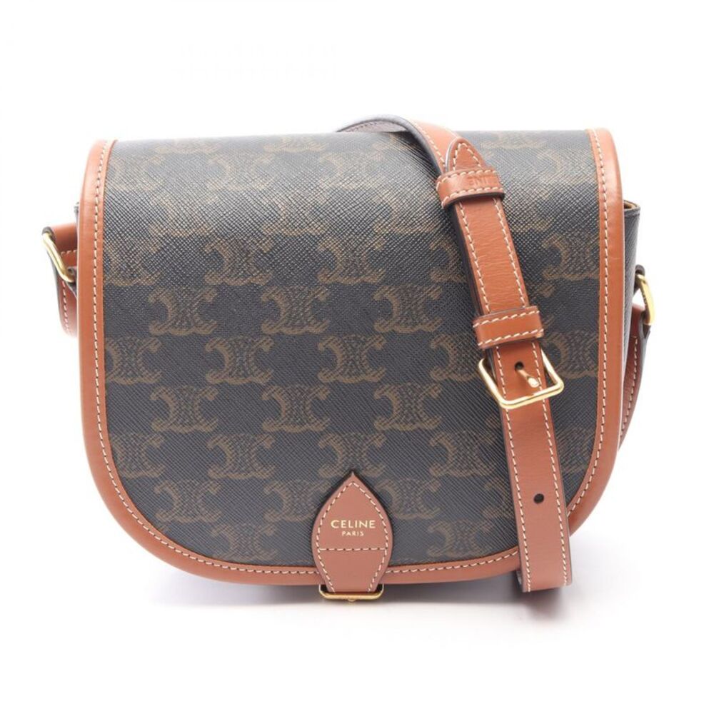 CELINE Folco Medium PVC Coated Canvas Shoulder Bag